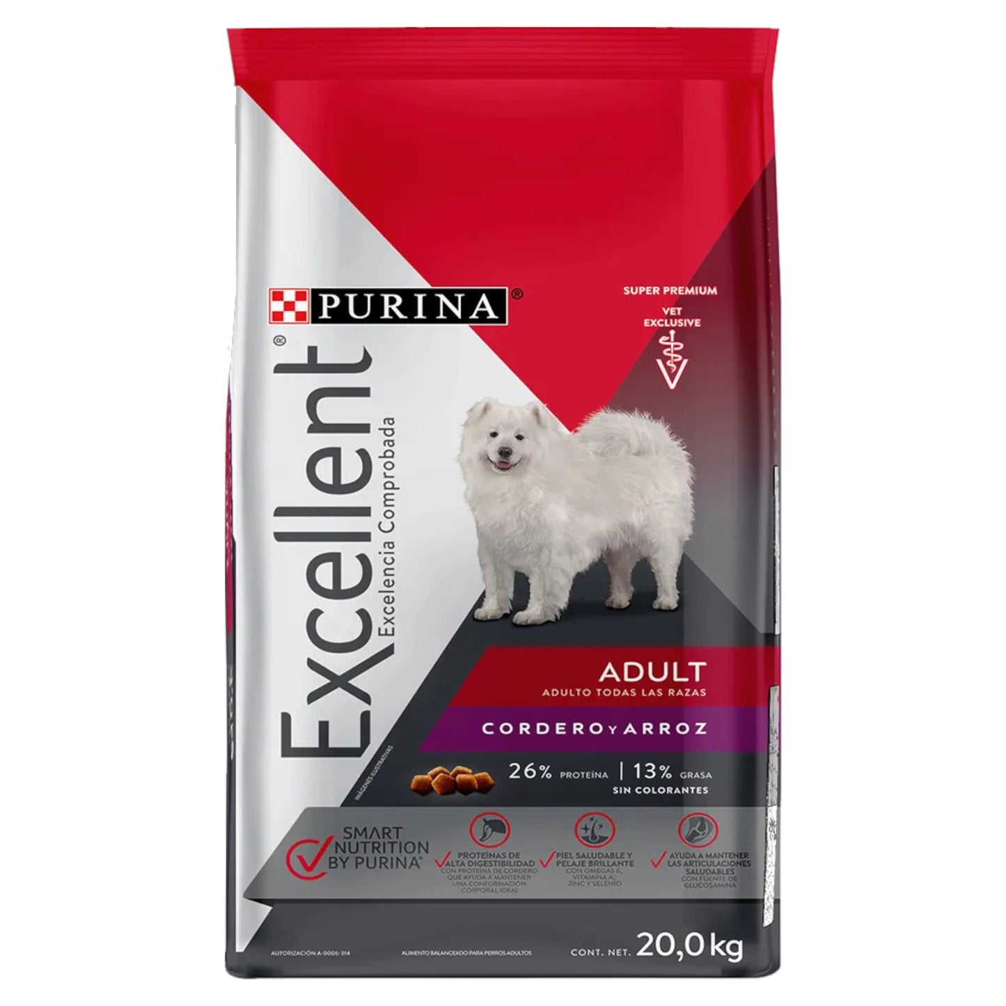 Purina Excellent Perro Adulto Cordero Y Arroz Todas Las Razas 20kg