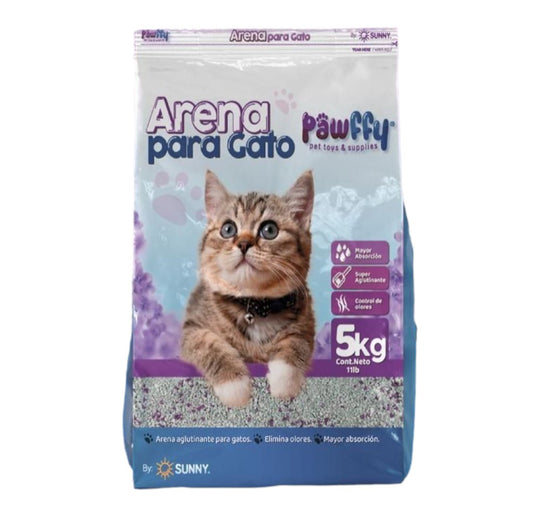 Arena para gatos Pawffy lavanda paquete de 30kg