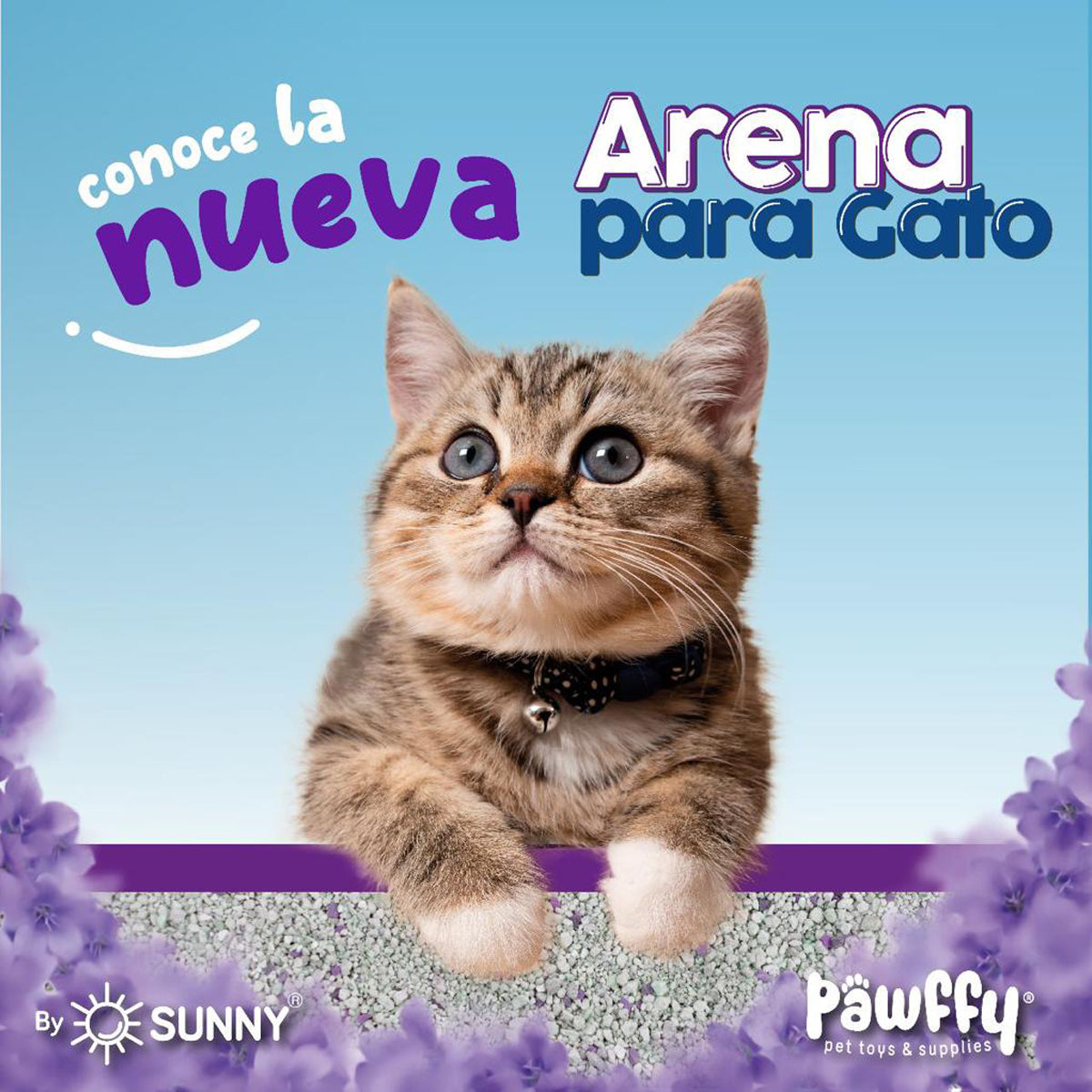 Arena para gatos Pawffy lavanda paquete de 30kg