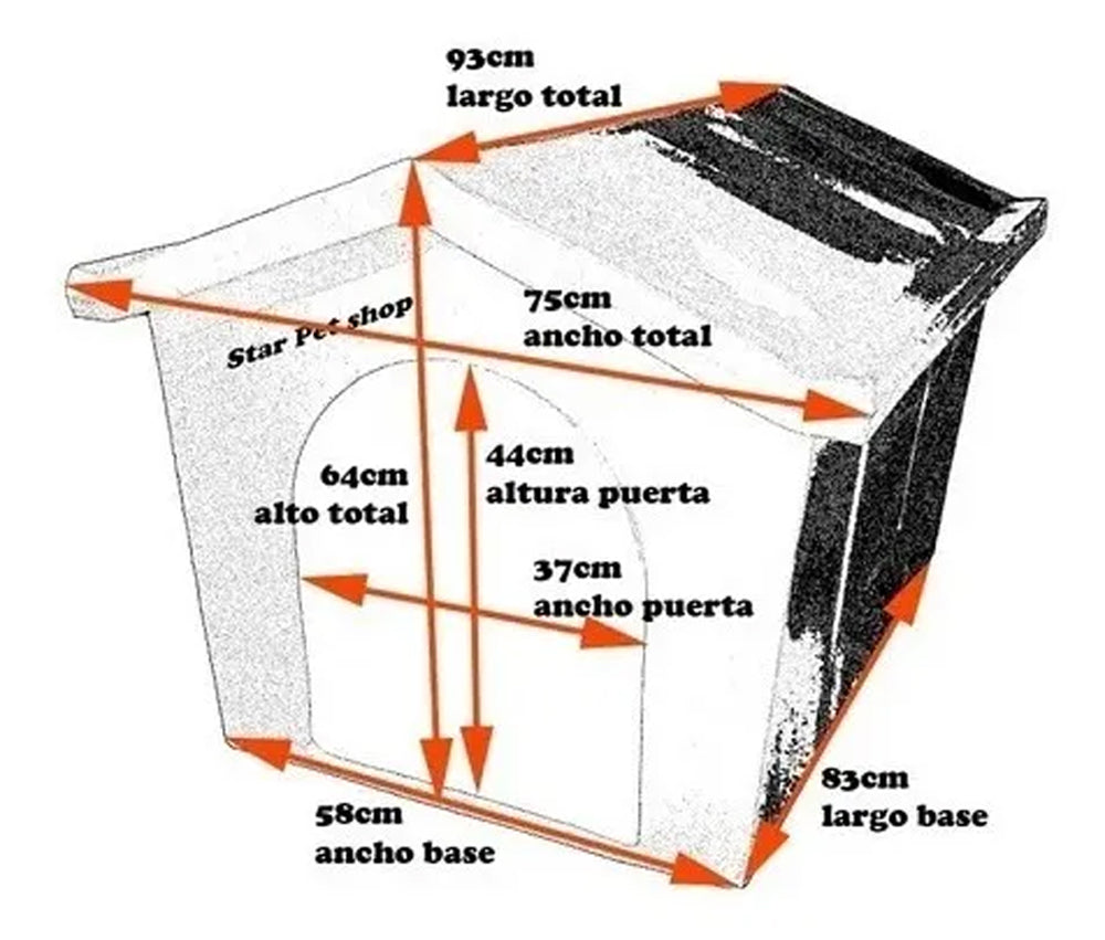 Casa Grande Térmica Para Perros 93x75x64cm Gris