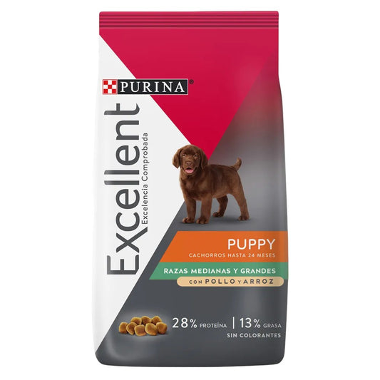 Purina Excellent Perro Cachorro Pollo Y Arroz Razas Medianas Y Grandes 20kg