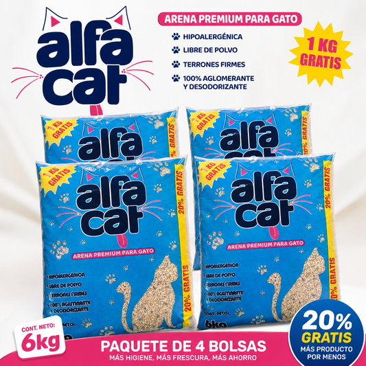 Arena para gatos Alfacat paquete de 24kg